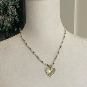 beaded necklace heart necklace